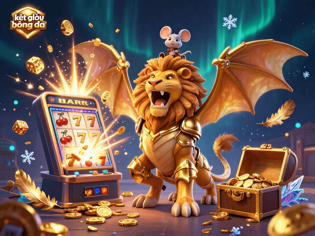 Experience thrilling kết quả bóng đá with dynamic golden slots and vibrant gaming action in this exciting 3D scene.
