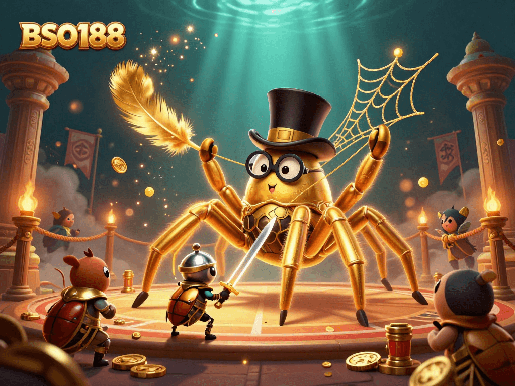 Experience the excitement of BSO188 with a vibrant casino-themed scene featuring dynamic characters.
